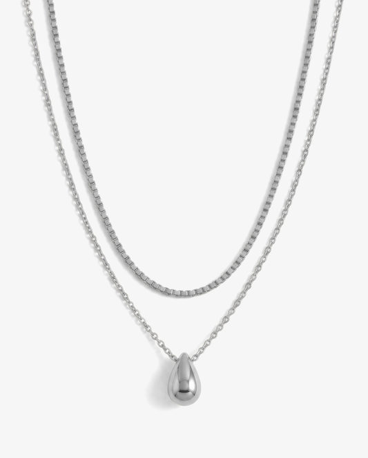 Pear & Box Necklace Set