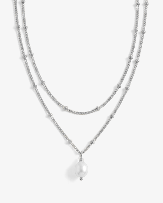 Pearl & Satellite Necklace Set