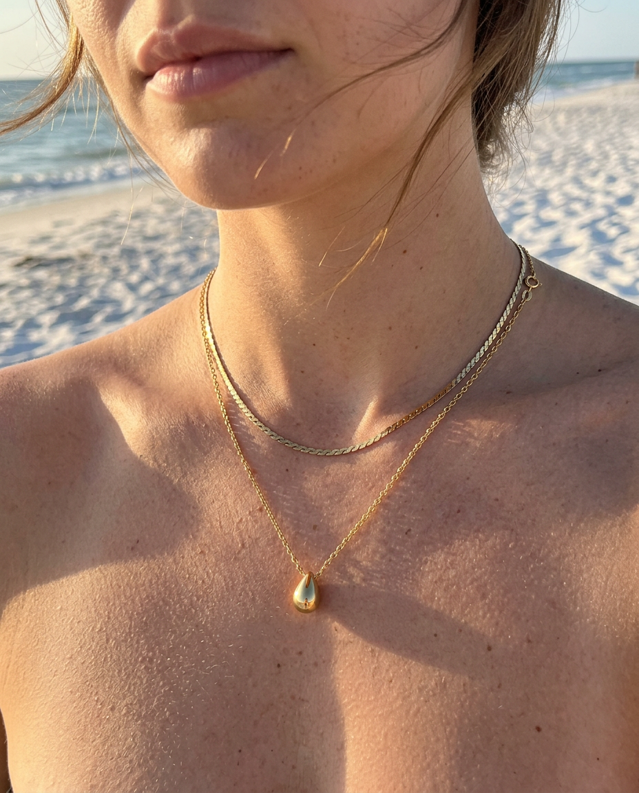 Everyday Pear & S-Chain Necklace Set