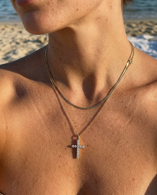 Everyday Pavé Cross & S-Chain Necklace Set