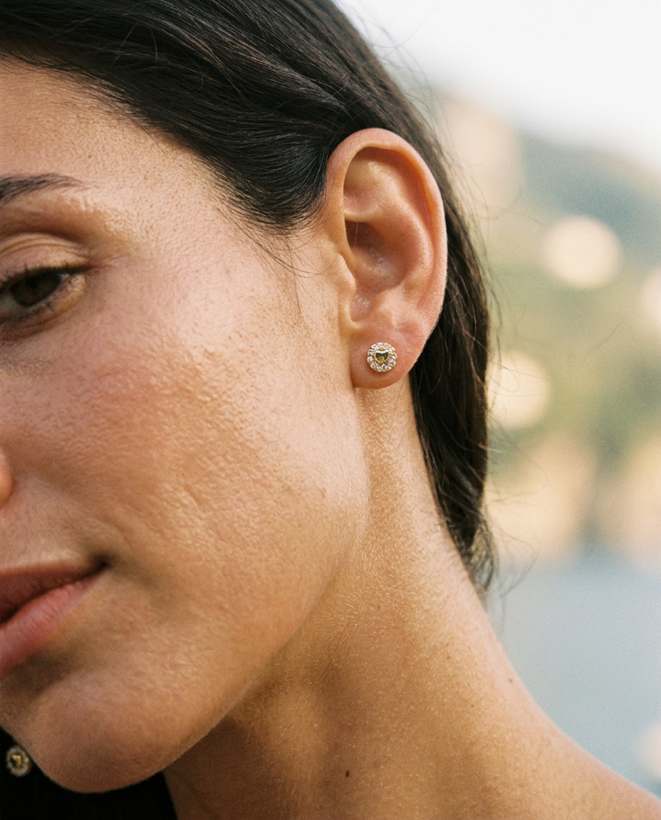 Open Heart Halo Studs