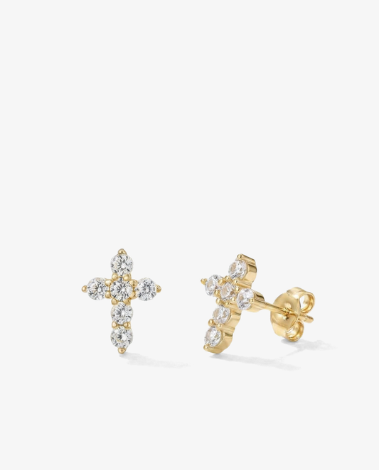 Sterling Cross Studs